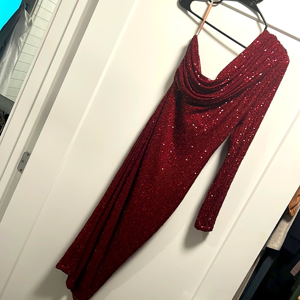 Burgundy JLUX LABEL midi dress
